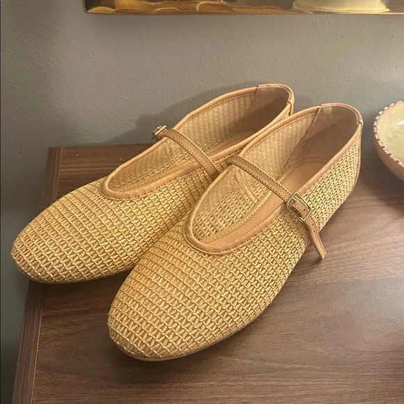 Silent D. Raffia Mary Jane Flats - Picture 5 of 10
